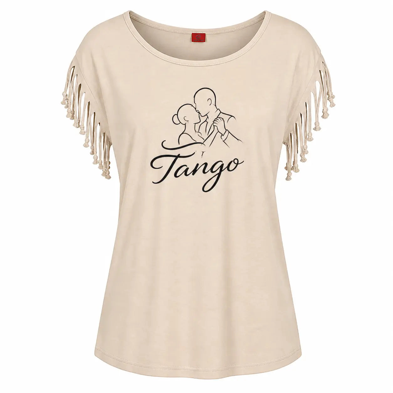T-shirt tango femme fringe sable logo face