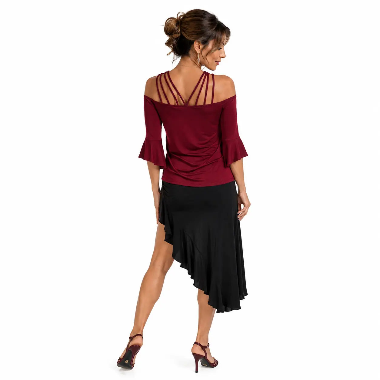 T-shirt Tango femme Tanguera bordeaux de dos
