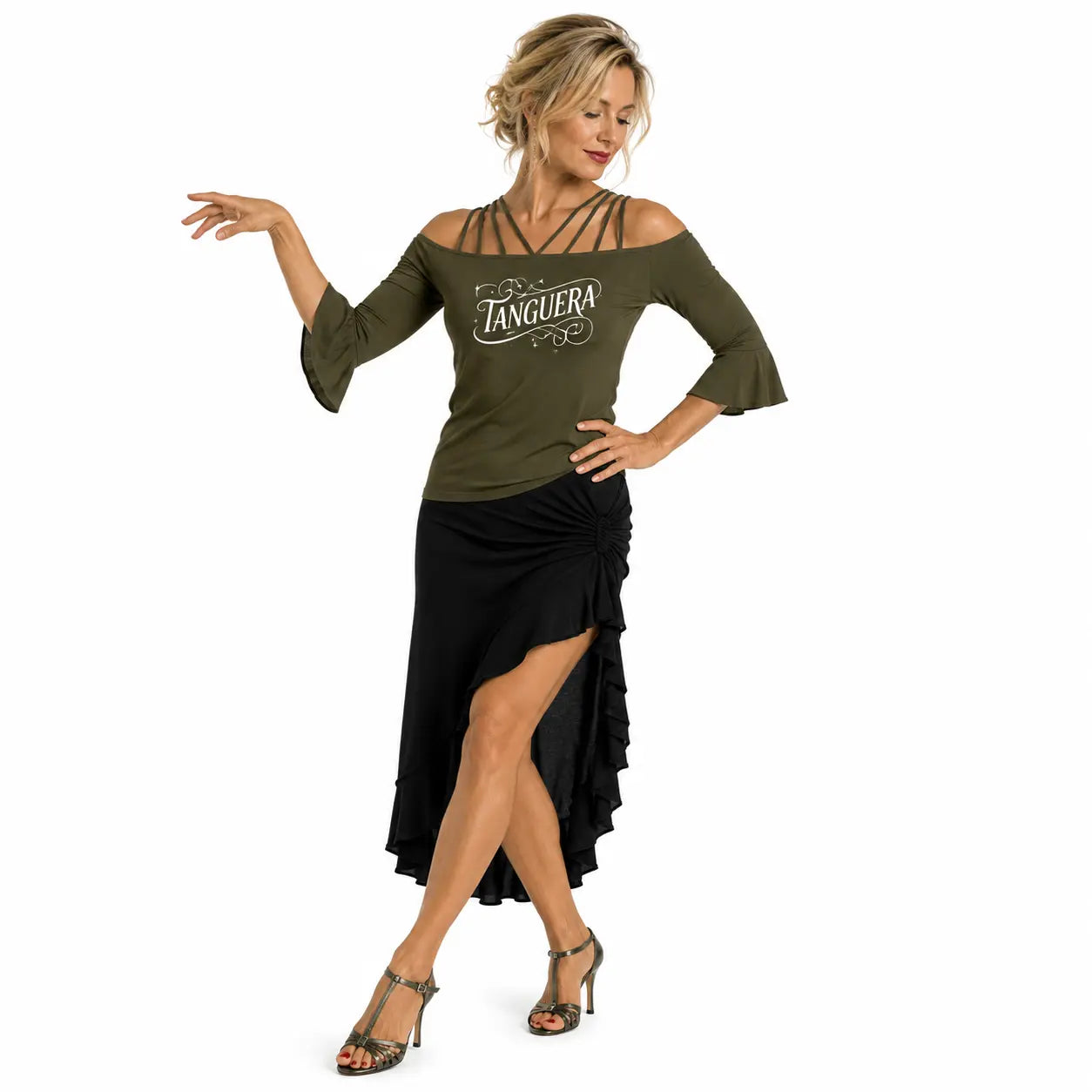 T-shirt Tango femme Tanguera vert de face