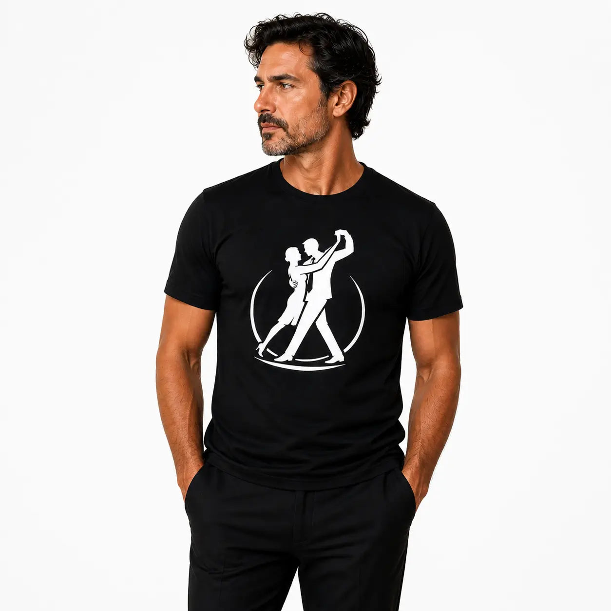 T-shirt tango homme caminata noir de face