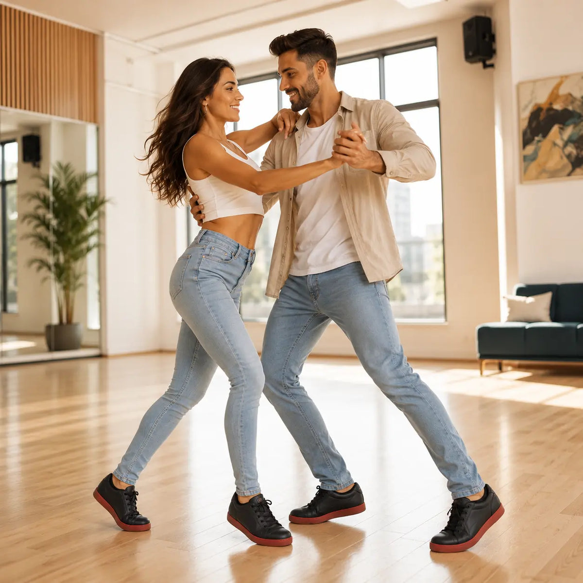 baskets danse Groove Black Red