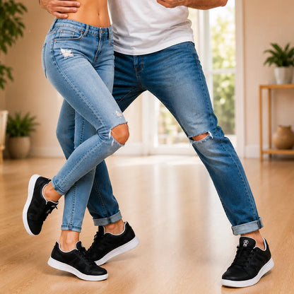 baskets danse groove black white couple