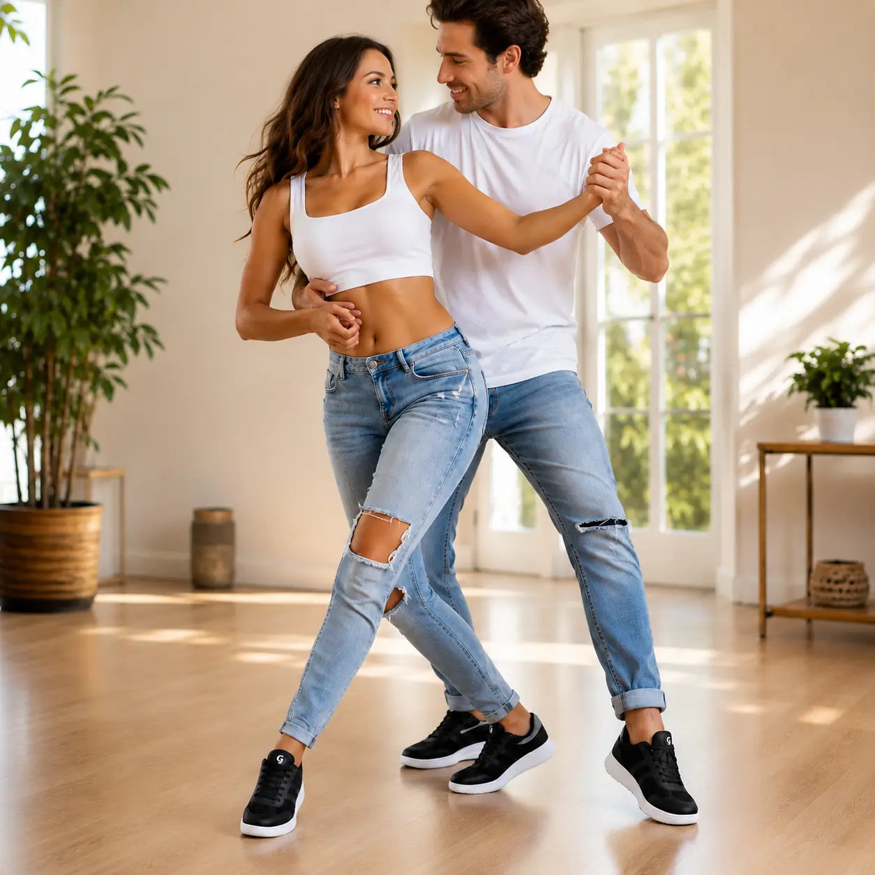 baskets danse groove black white dance