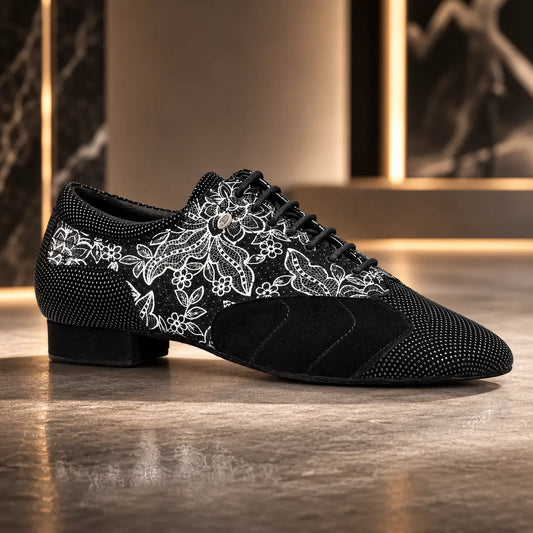 chaussure danse de salon homme éclipse black white
