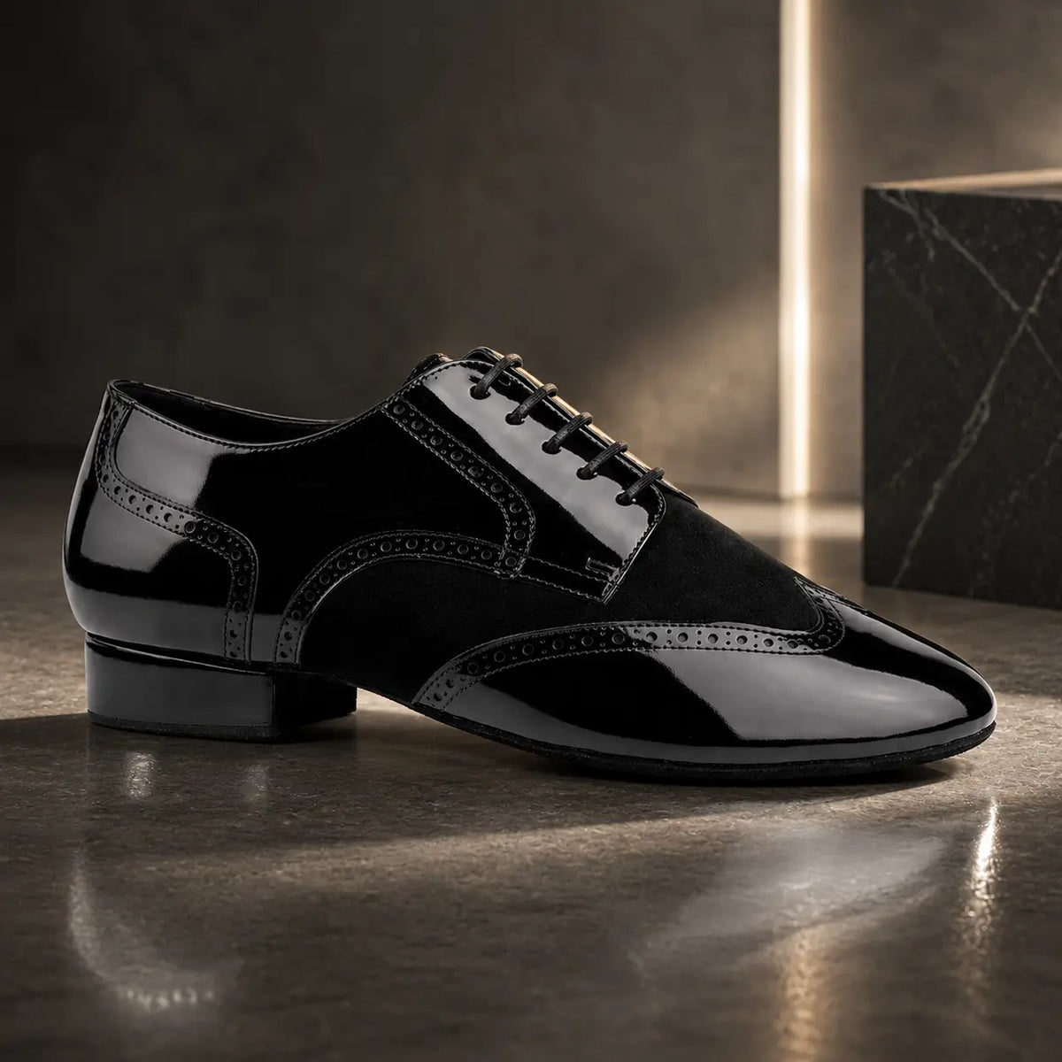 chaussure danse de salon-homme hugo noir vernis