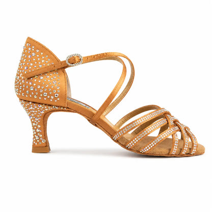 chaussures danse de salon femme cristaux 5 bronze