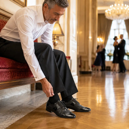 chaussures danse de salon homme tomy noir verni