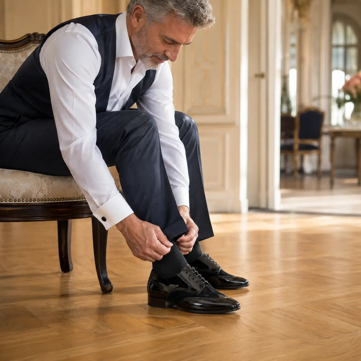 chaussures de danse de salon homme hugo noir vernis