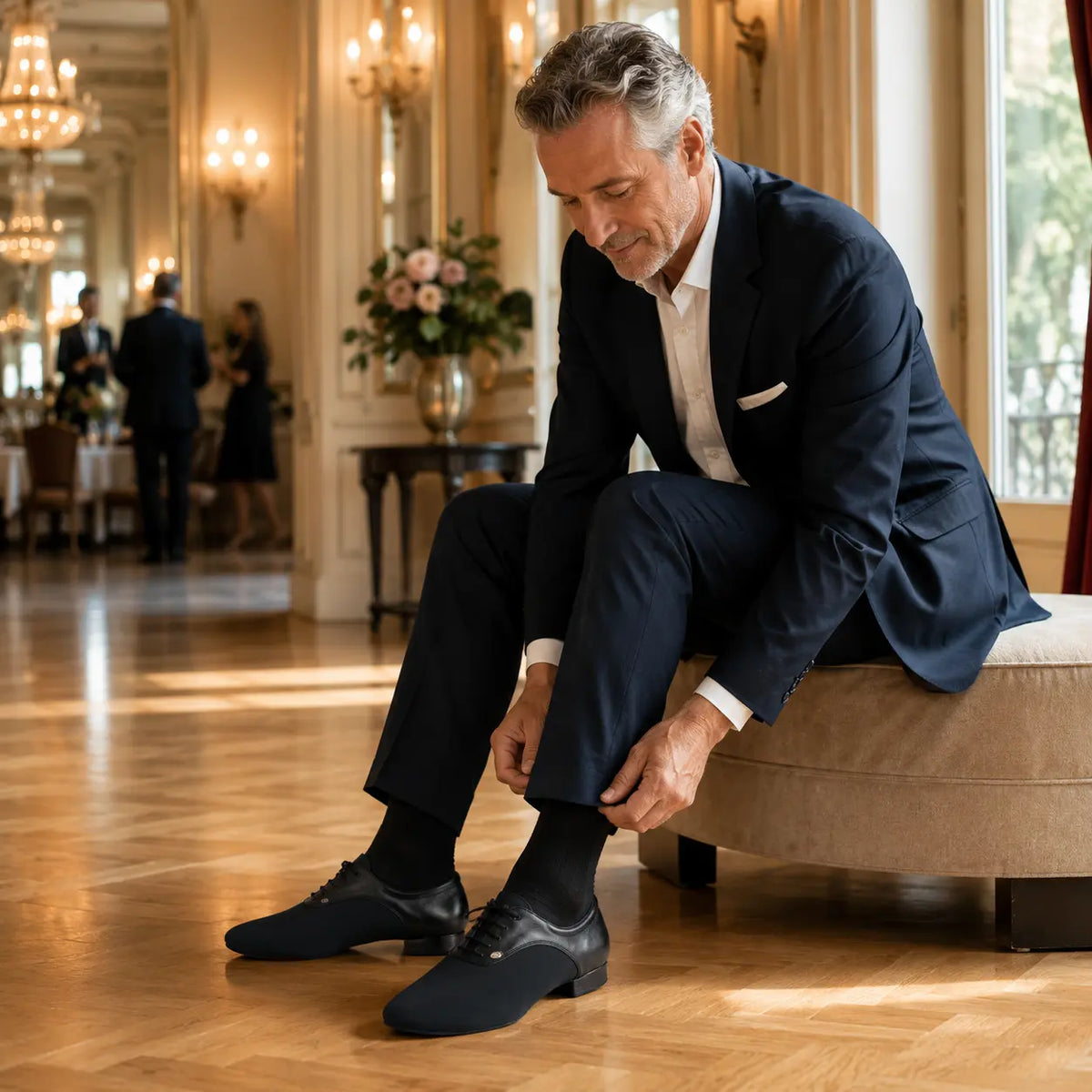 chaussures de danse de salon homme max noir cuir néoprène