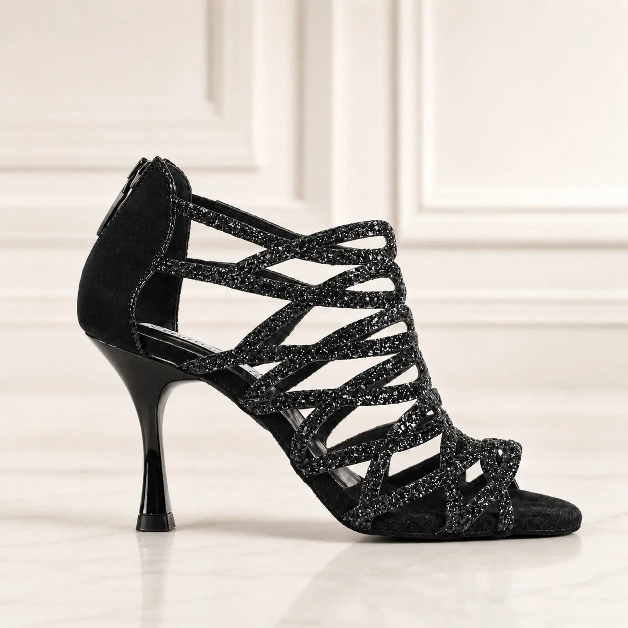 Tango17 Cristal Noir 7cm – Chaussures de Tango Femme par PortDance