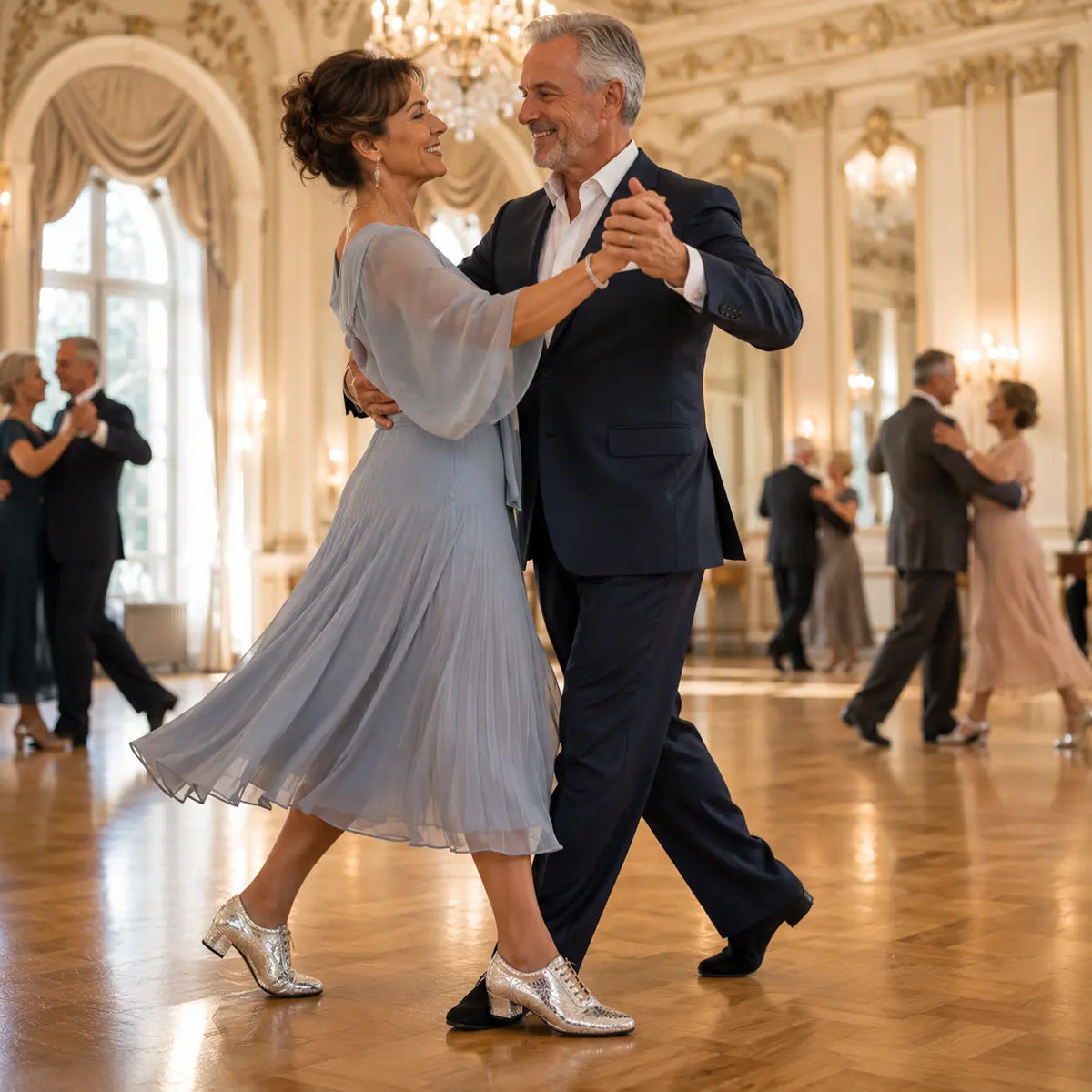 chaussures femme de danse de salon romy silver