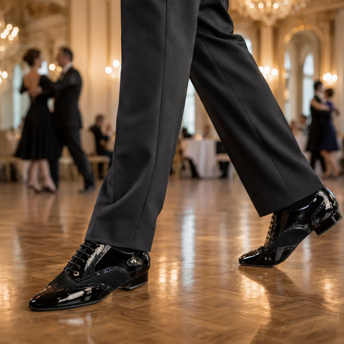 chaussures homme de danse de salon hugo noir vernis
