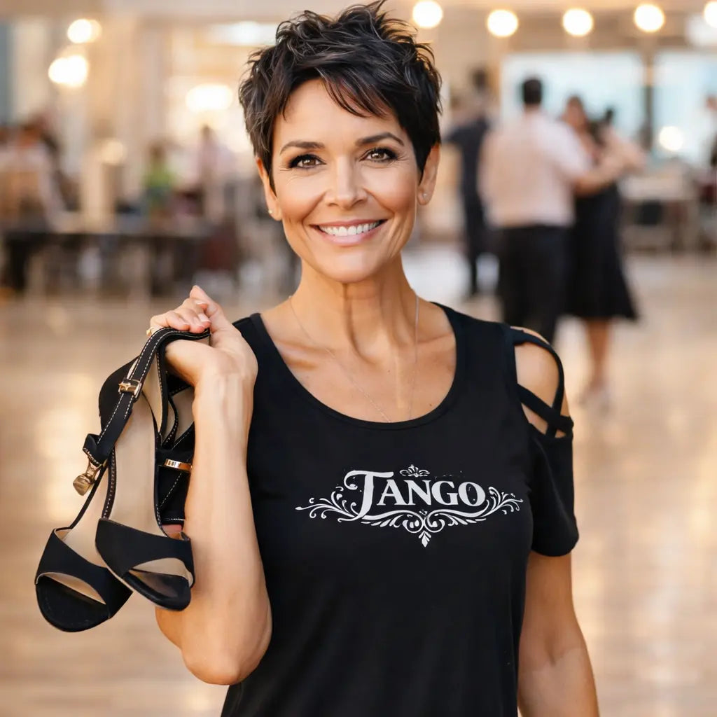 T-shirt femme tango élégance noir à la milonga