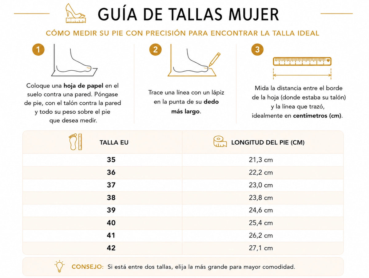 guia de taillas de mujer