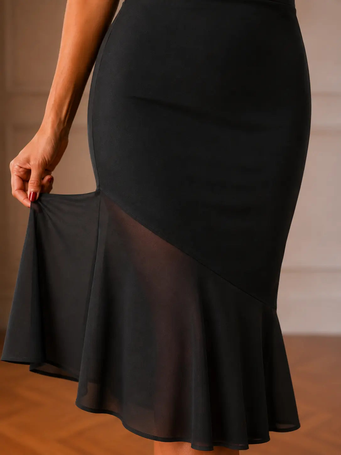 Jupe tango Milonga noire detail