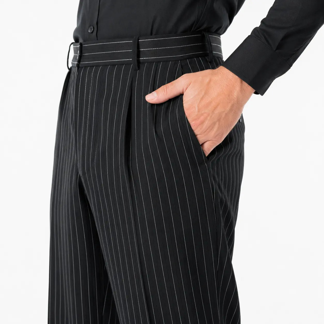 Pantalon tango rayures détails