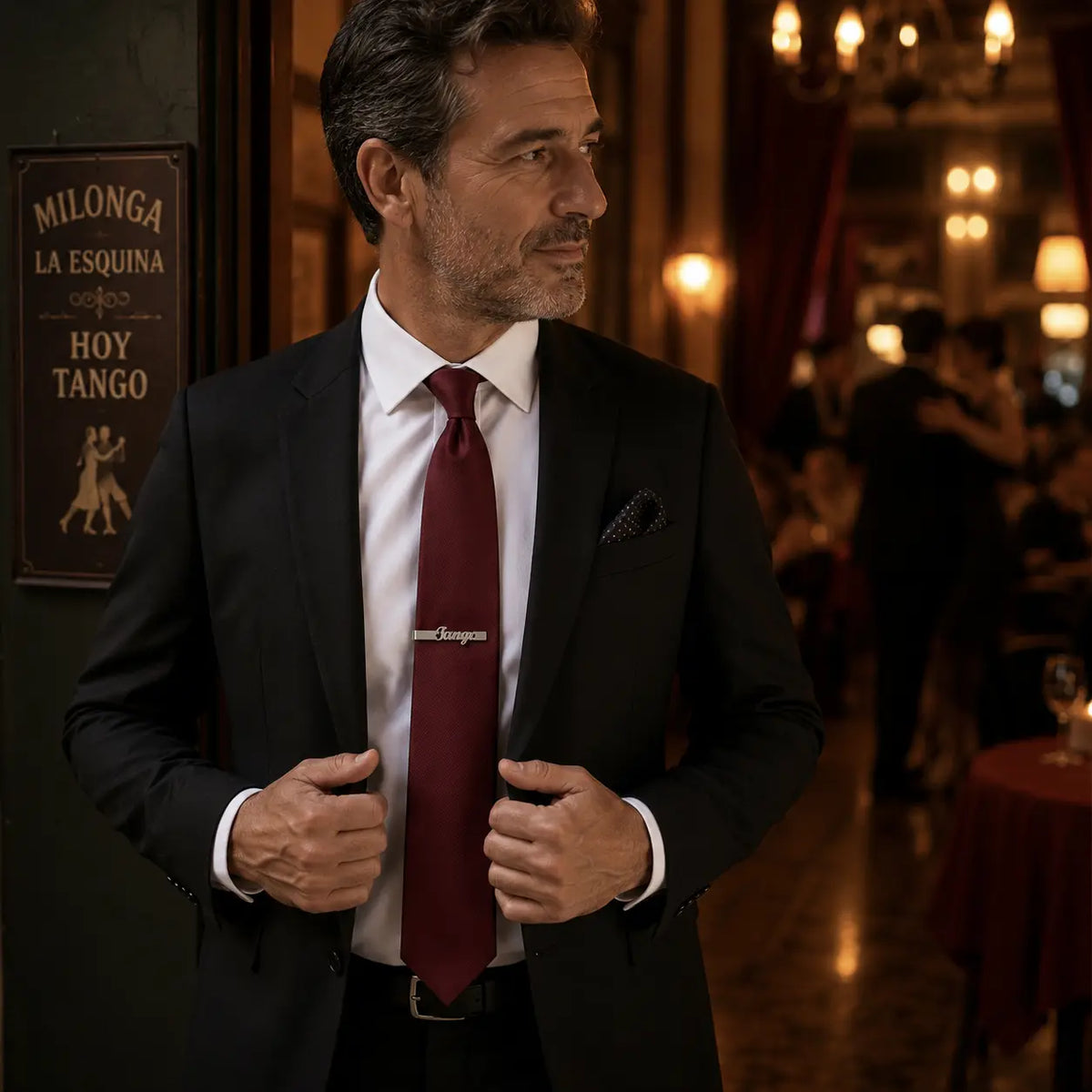 pince cravate tango homme argent elegance