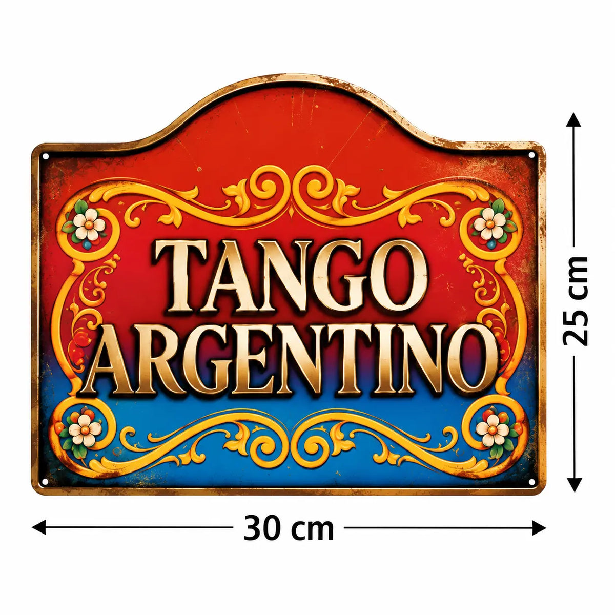 Plaque Métal Tango Argentino Vintage