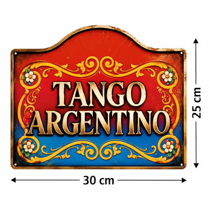 Plaque Métal Tango Argentino Vintage