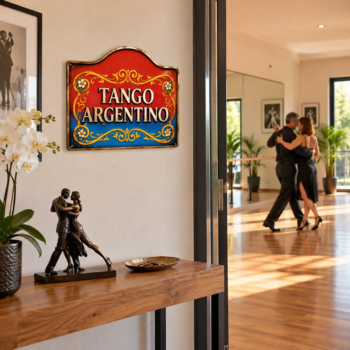 Plaque Métal Tango Argentino Vintage