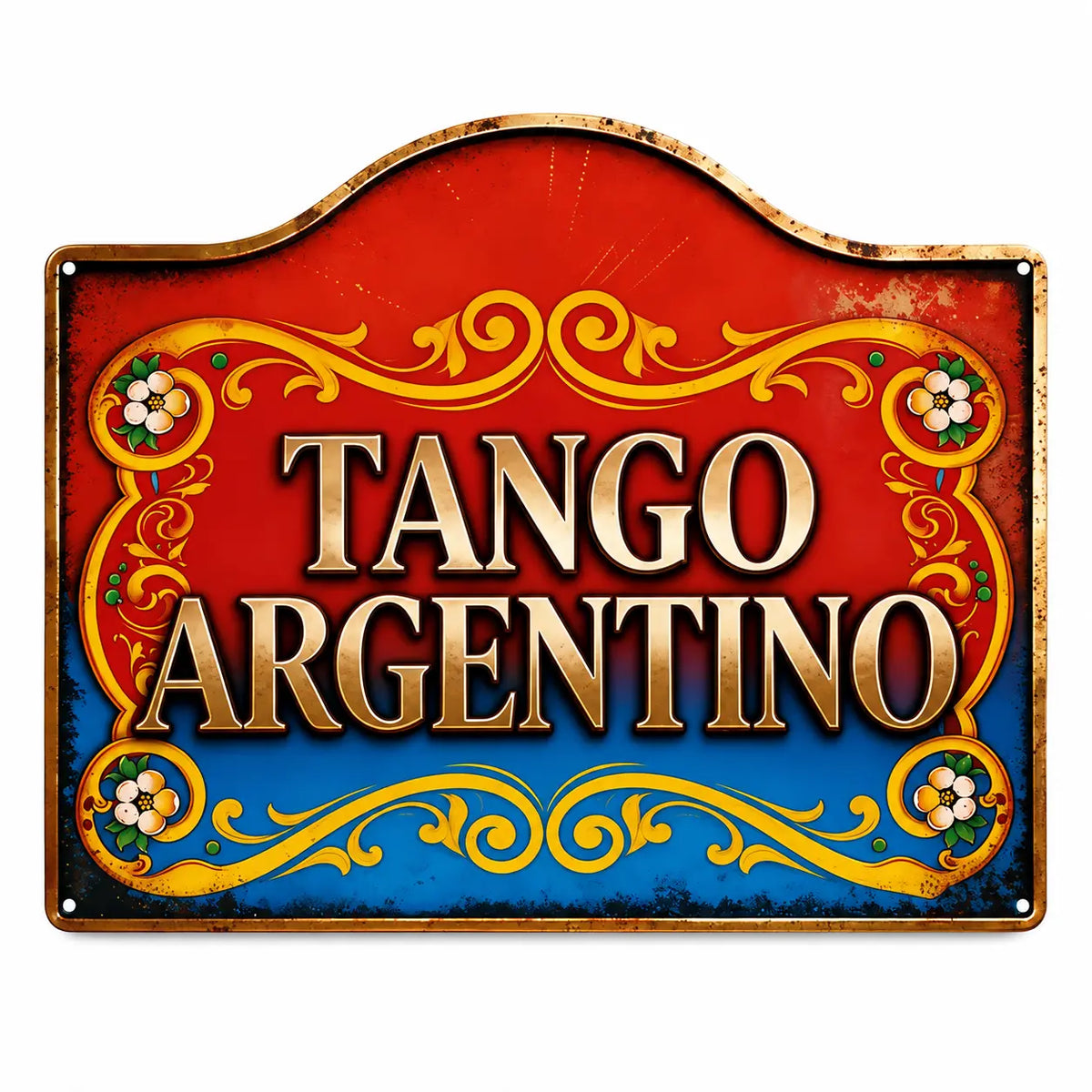 Plaque Métal Tango Argentino Vintage