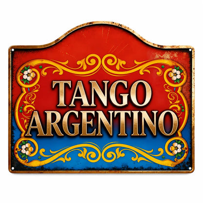 Plaque Métal Tango Argentino Vintage