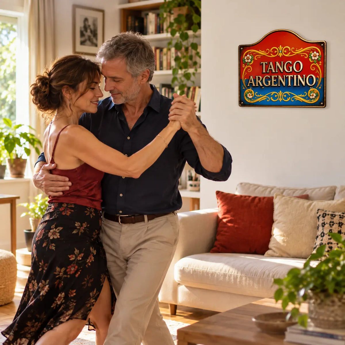 Plaque Métal Tango Argentino Vintage