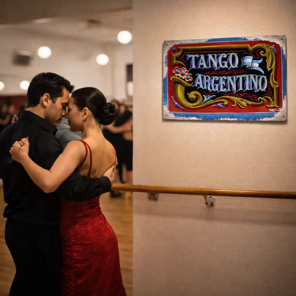 couple de tango dans le studio de danse