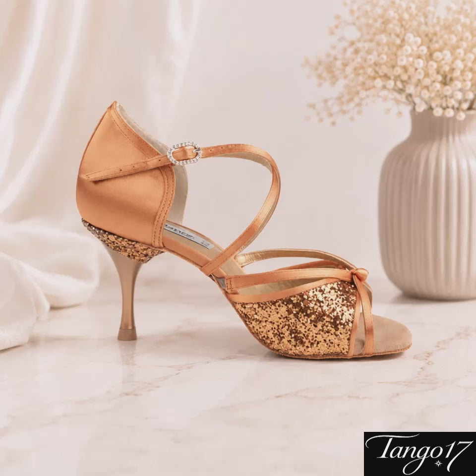 Chaussures tango argentin femme bronze Aurora