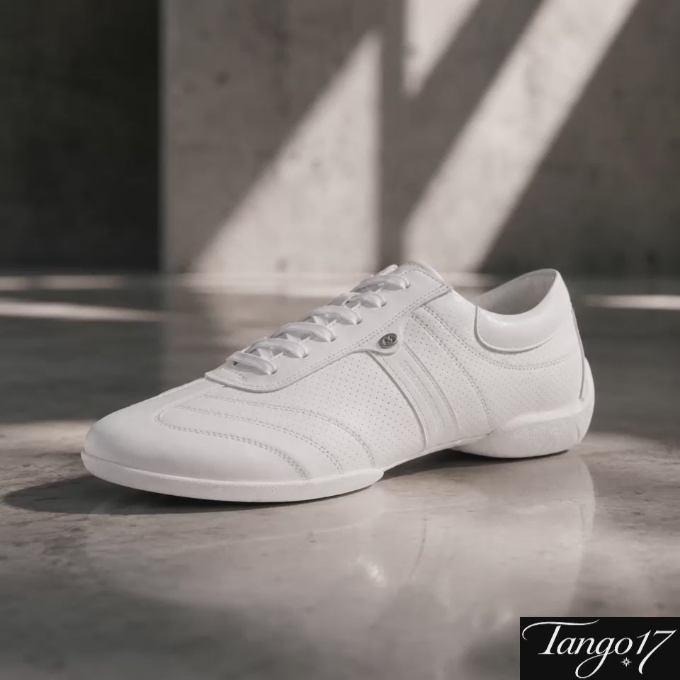 Load video: Chaussures de Tango Argentin Homme blanches