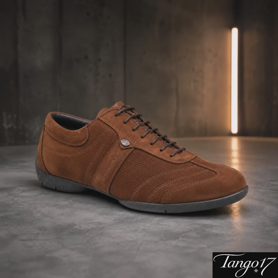 Load video: Chaussures de Tango Argentin Homme Mouv marron