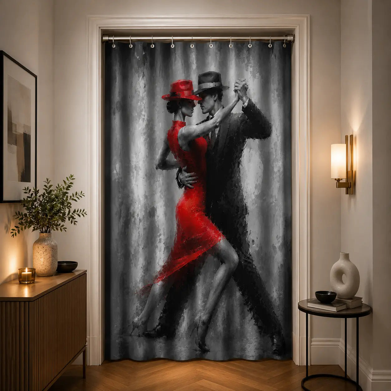 Cortina de Tango Rojo Pasión