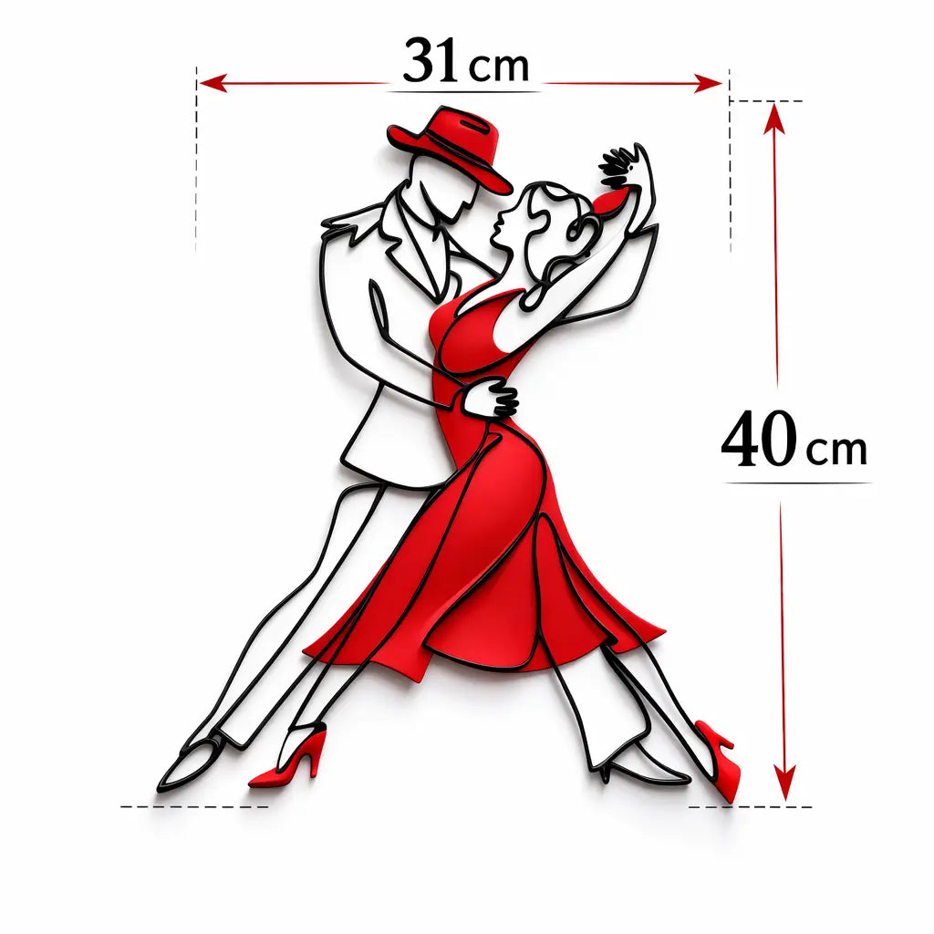 dimensions sculpture rouge tango