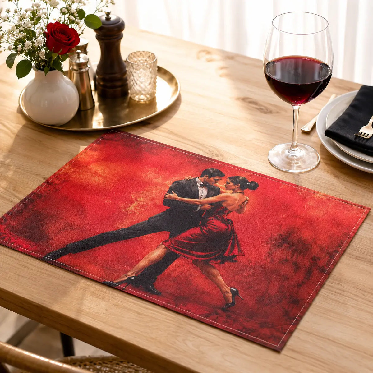 set de table rouge tango
