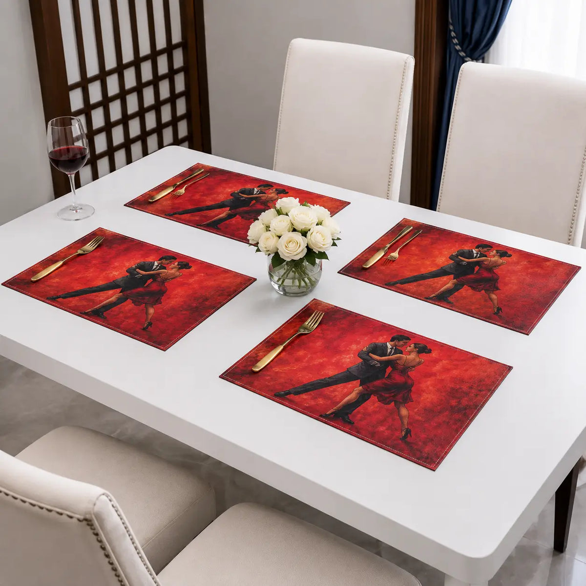 sets de table rouge tango