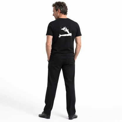 T-shirt tango homme abrazo homme de dos noir