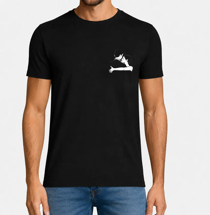 T-shirt tango homme abrazo noir de face