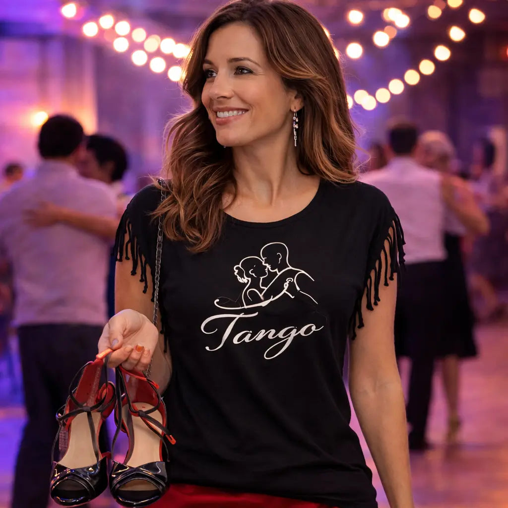 T-shirt femme tango noir avec chaussures