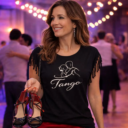 T-shirt femme tango noir avec chaussures
